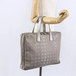 CHANEL New Travel Line Tote Bag Nylon Silver